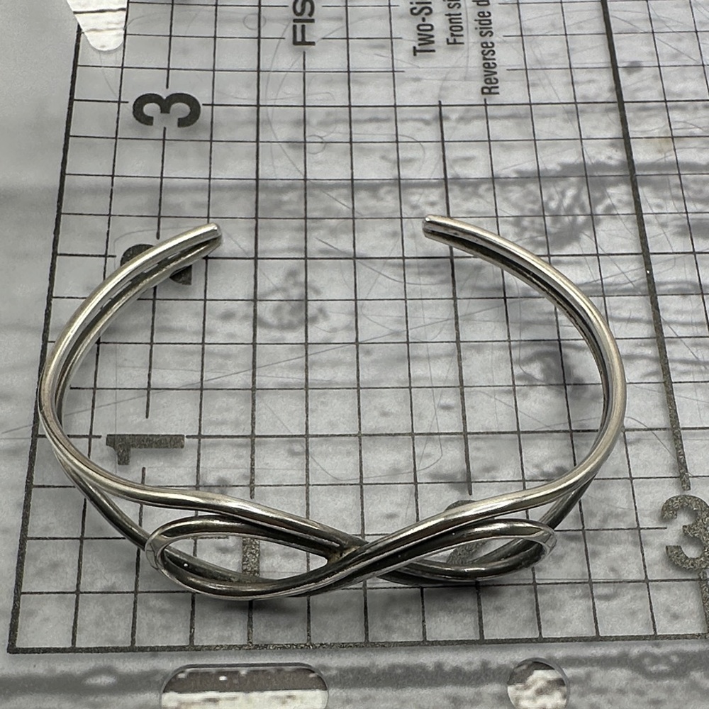 Stylish Silver Infinity Cuff Bracelet - image 5
